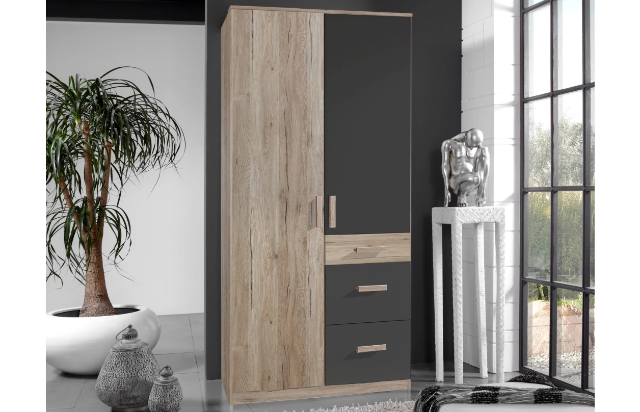 Široký regál Cariba, dub san remo/grafit mat 11
