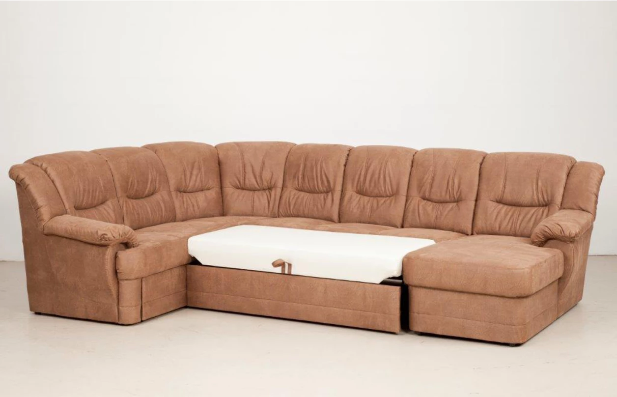 Sedacia súprava Orion, tvar ľavej U, šedá/béžová látka, bez rozkladu 4