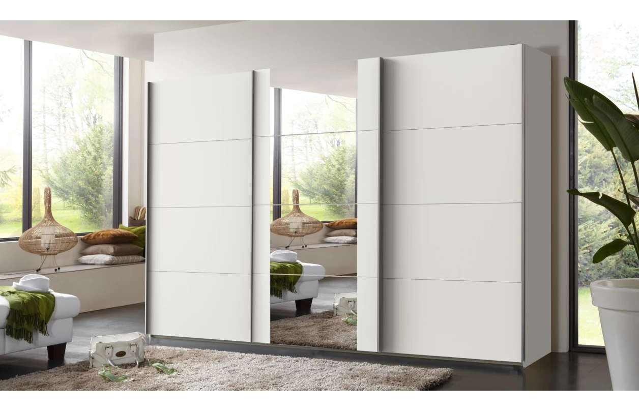 Šatníková skriňa Bern, šírka 270 cm/výška 208 cm, biela/dub artisan 10