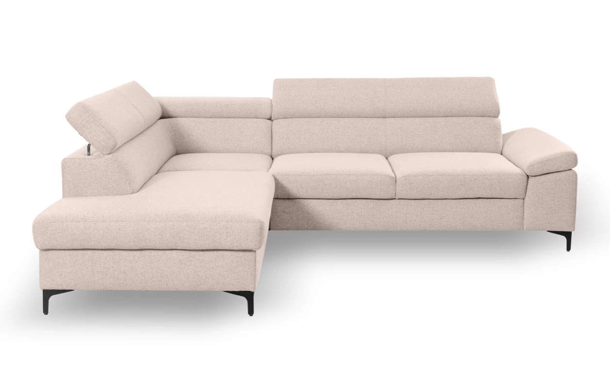 Rohová sedacia súprava Lonigo, svetle šedá látka, pravý roh 1