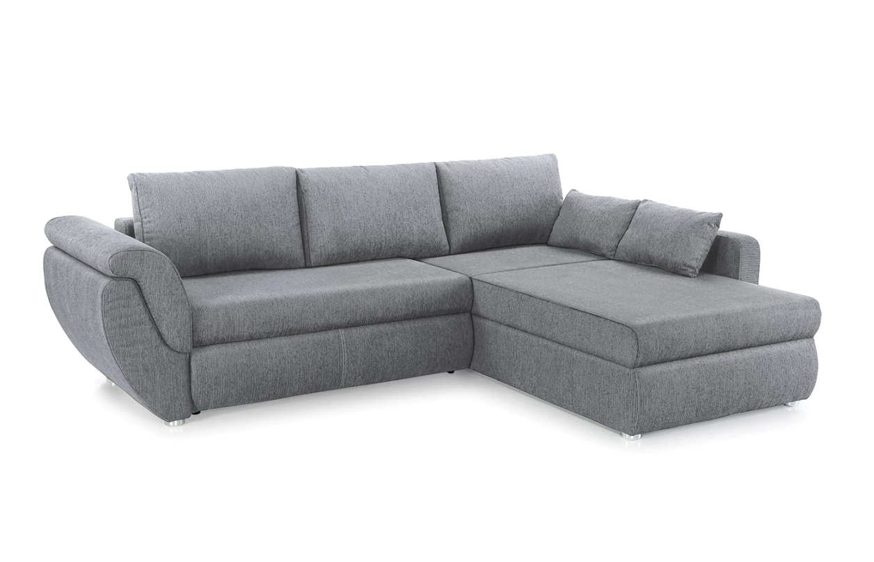 Rohová sedacia súprava Torgau, šedo-hnedá taupe štrukturovaná látka 1