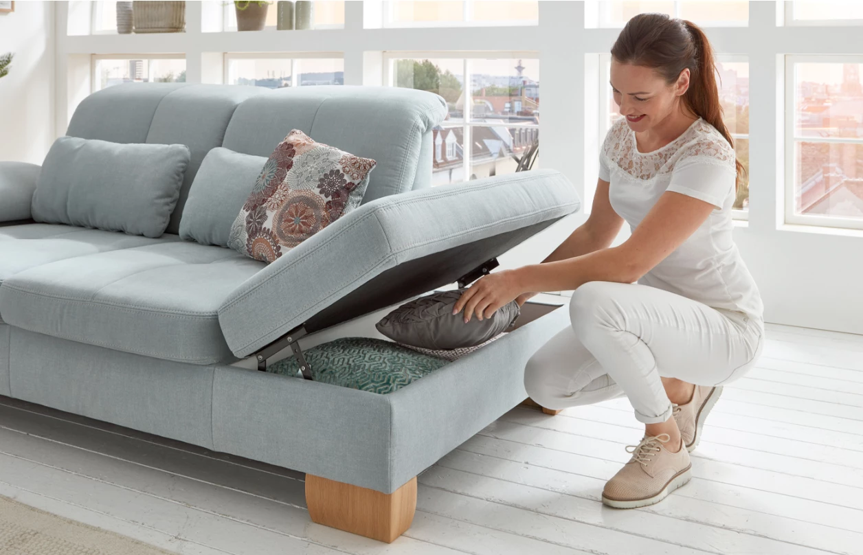 Rohová sedacia súprava Garland, hnedá látka, bez funkcií 3