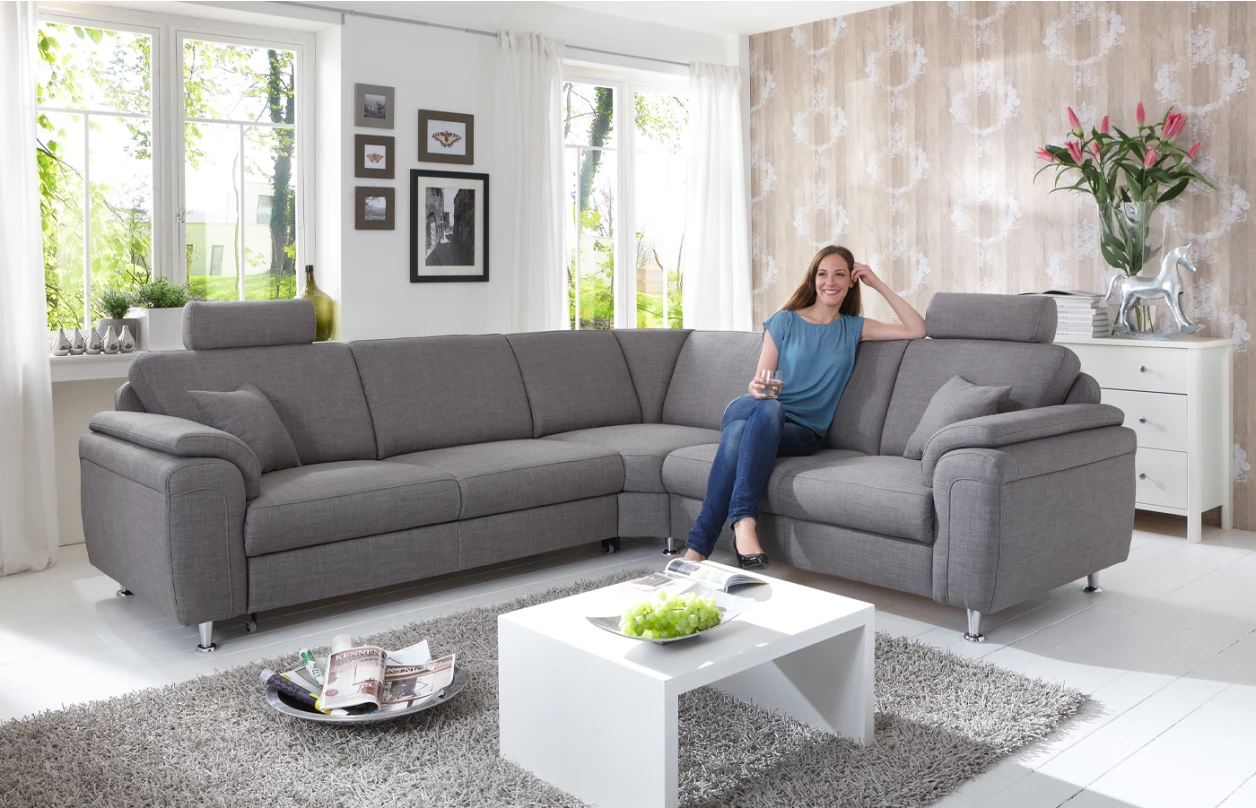 Rohová sedacia súprava Omaha, šedá látka, bez funkcií 5