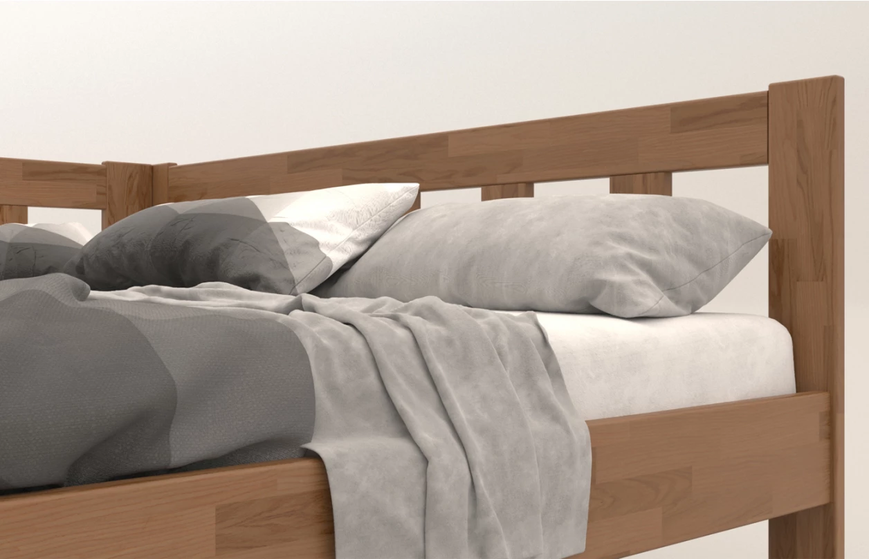 Rohová posteľ so zástenou vľavo Tema L 180x200 cm, prírodný buk