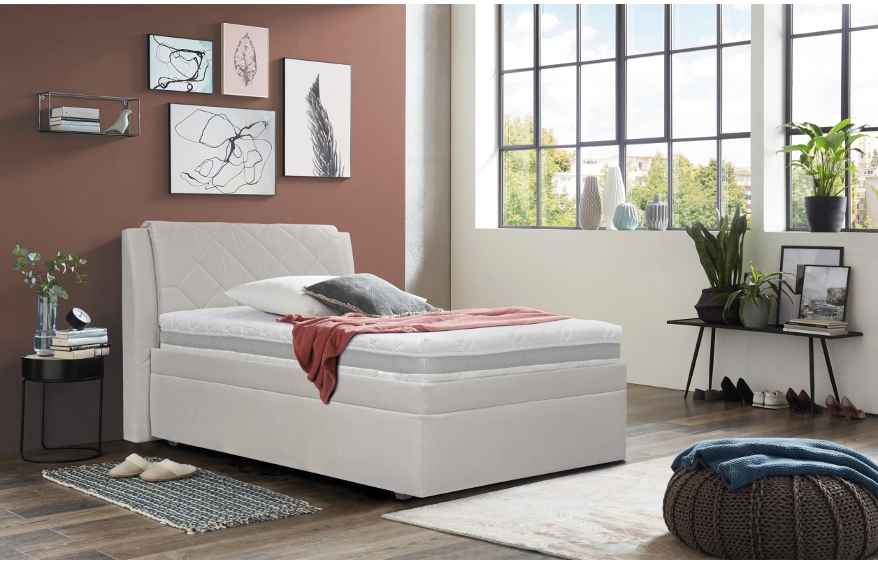 Posteľ Virginia 120x200 cm, krémová tkanina 4