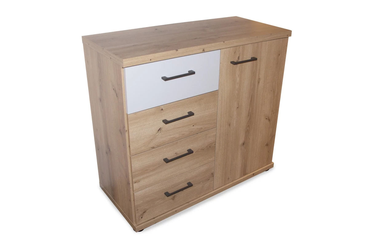 Šatníková skriňa Kanada, 300 cm, dub bianco/šedá