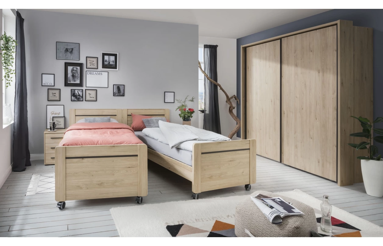 Set nočných stolíkov (2 ks) Brüssel, kamenný dub/šedá