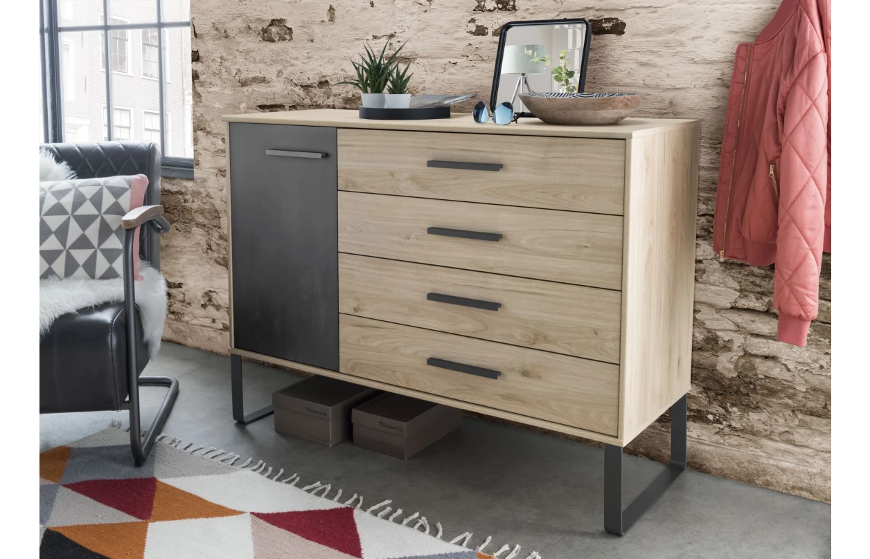 Set nočných stolíkov (2 ks) Brüssel, kamenný dub/šedá