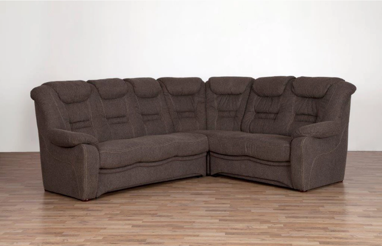 Sedacia súprava Elvis U, hnedá látka v optike koža, bez rozkladu 6