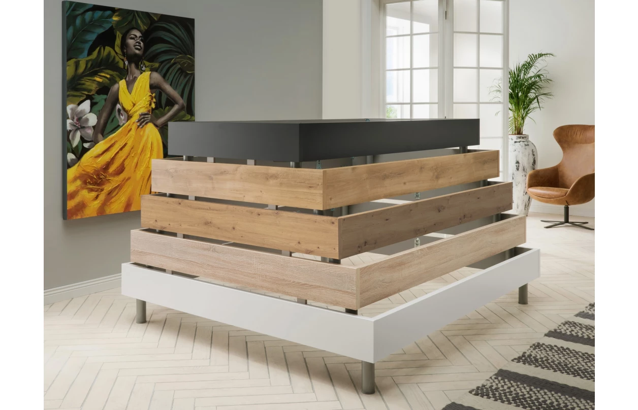 Šatníková skriňa Easy Plus, šírka 270 cm/extra výška 236 cm, grafit/sklo 12
