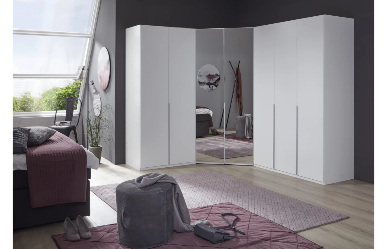 Šatníková skriňa Easy Plus, šírka 270 cm/extra výška 236 cm, grafit/sklo 19
