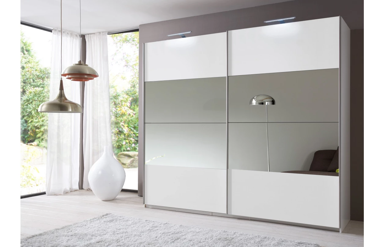 Šatníková skriňa Easy Plus, šírka 270 cm/extra výška 236 cm, grafit/sklo 39