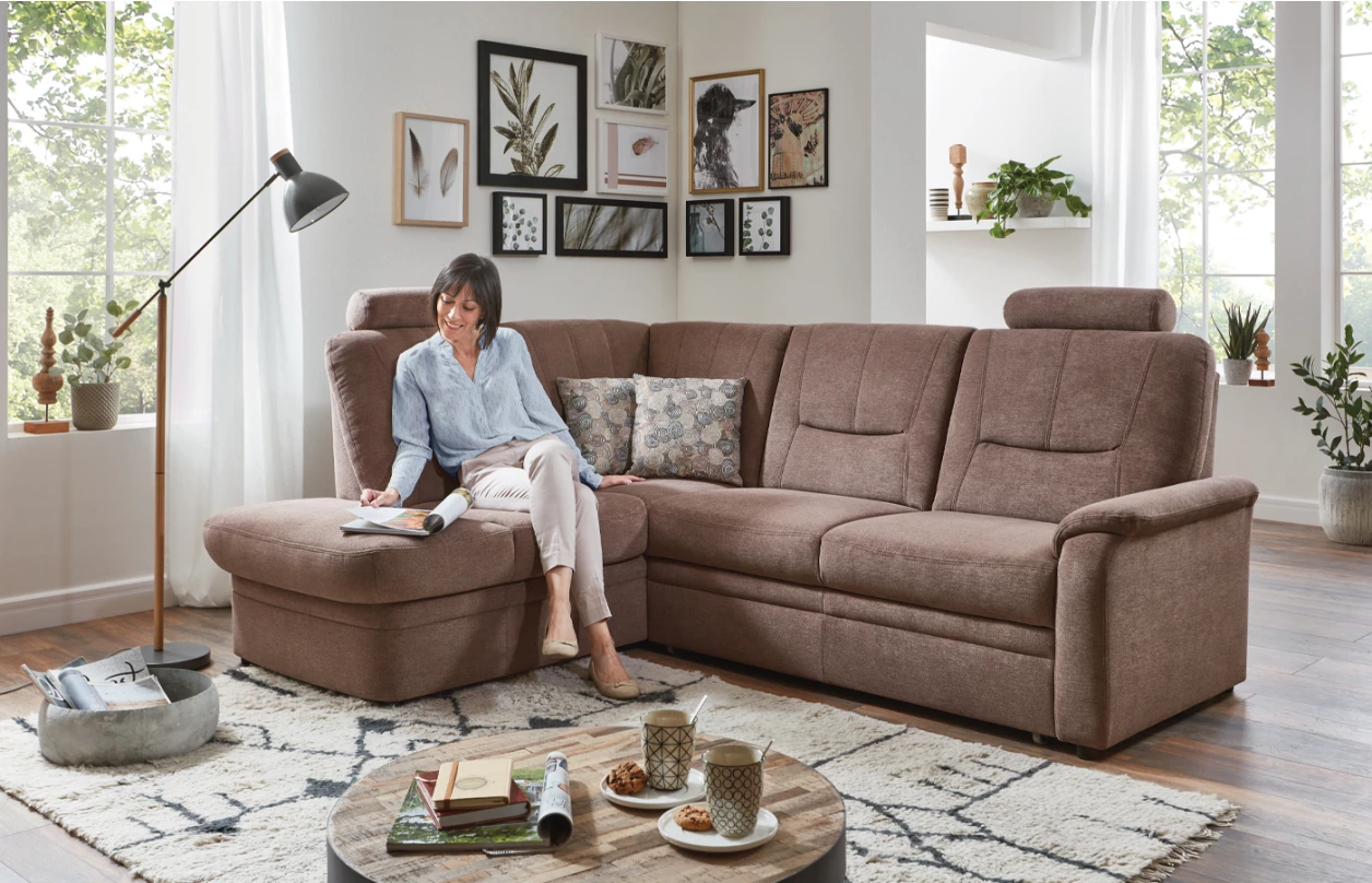 Sedacia súprava Skin, svetlo béžová látka, tvar U 4