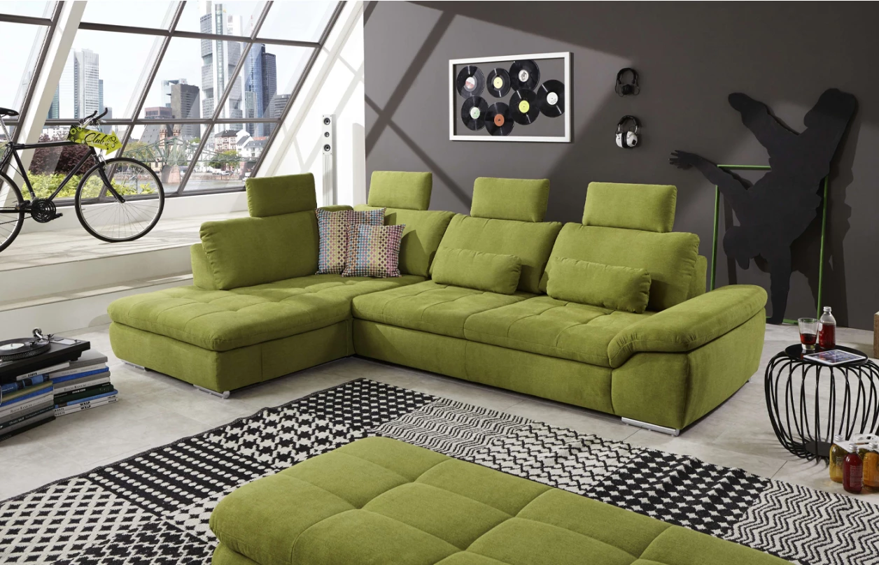 Rohová sedacia súprava MP-IN14007, krémová štruktúrovaná látka 5