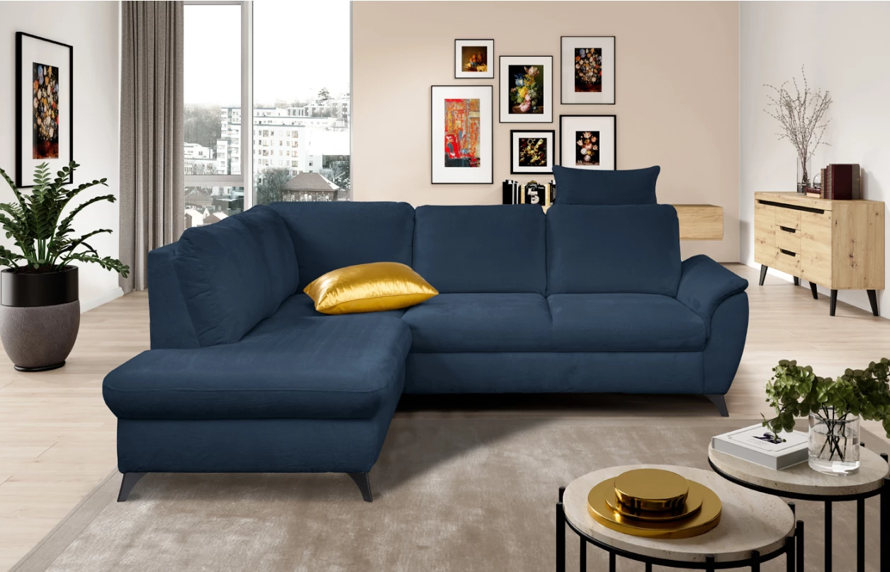 Rohová sedacia súprava Geneva, šedá látka, pravý roh 2