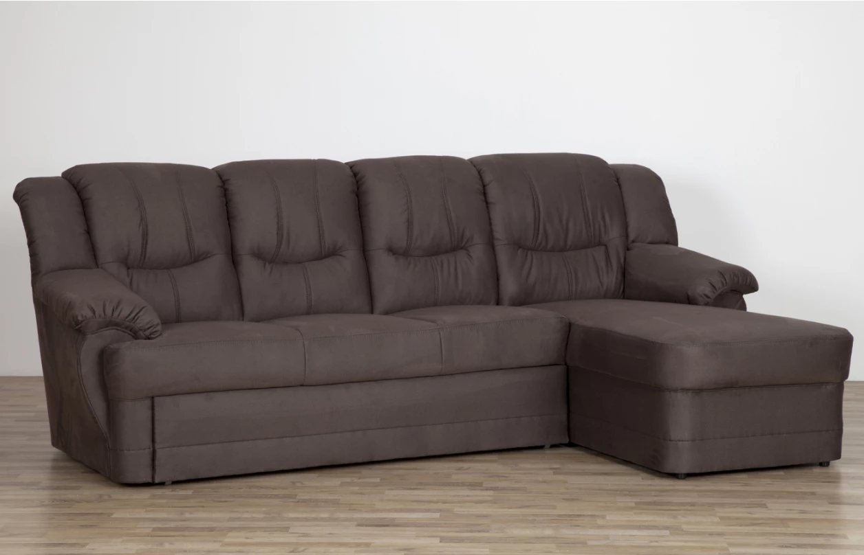 Sedacia súprava Orion, tvar U, šedo-hnedá tkanina / ekokoža Sedacia súprava