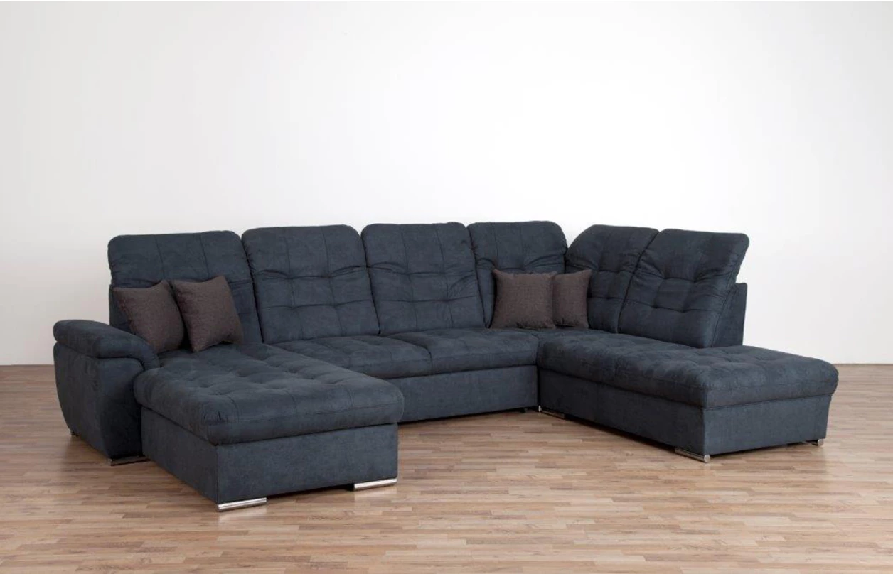 Rohová sedacia súprava Bilbao, tmavo šedá látka, pravý roh, bez rozkladu 2