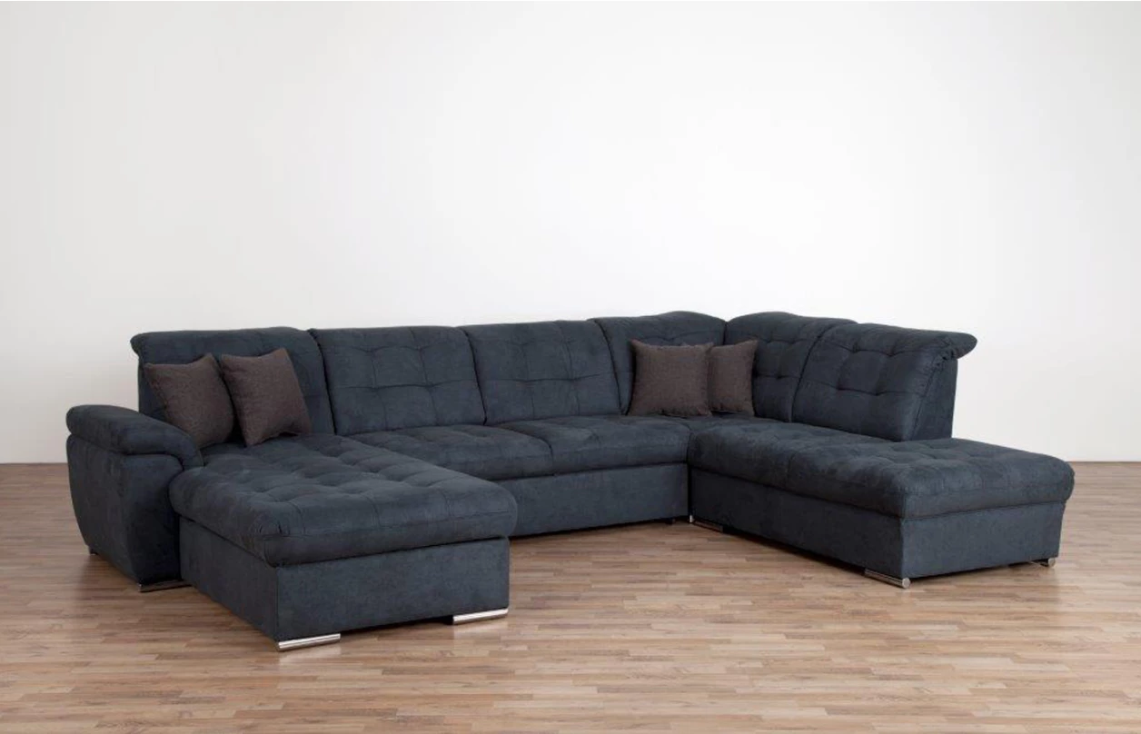 Rohová sedacia súprava Bilbao, tmavo šedá látka, pravý roh, bez rozkladu 6