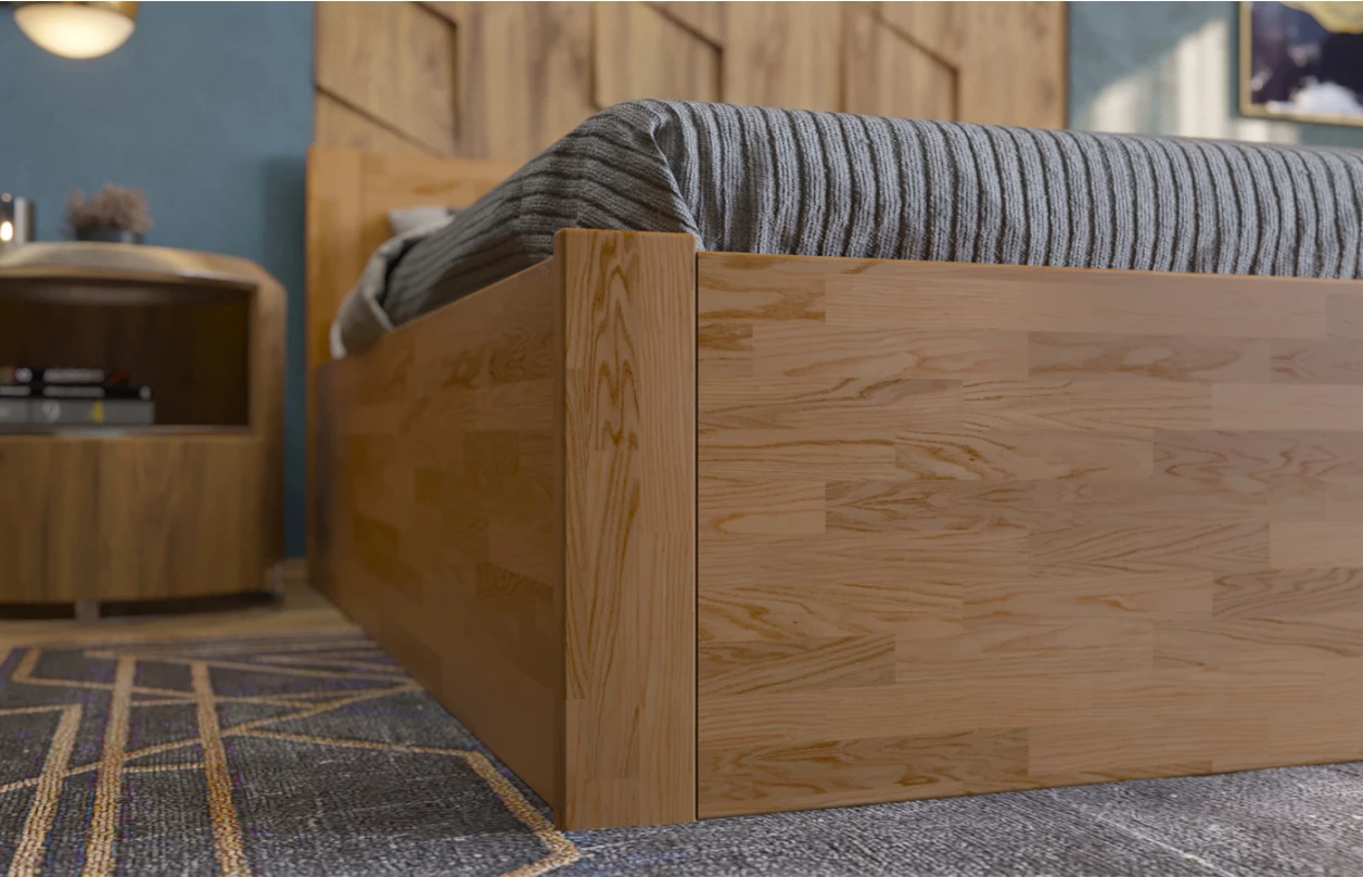 Posteľ s úložným priestorom Fava Box 180x200 cm, bielený buk 6