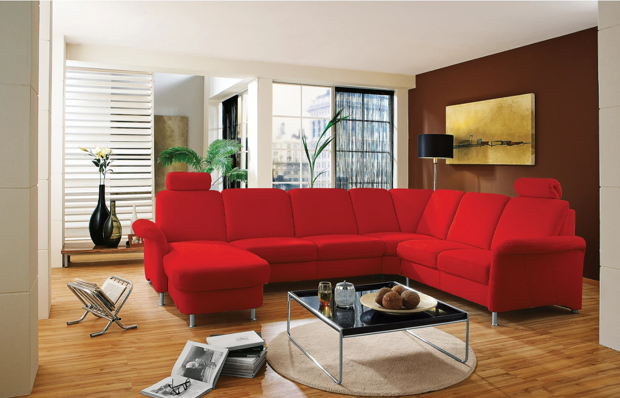 Sedacia súprava Joker, tvar U, šedá látka, s funkciami 3