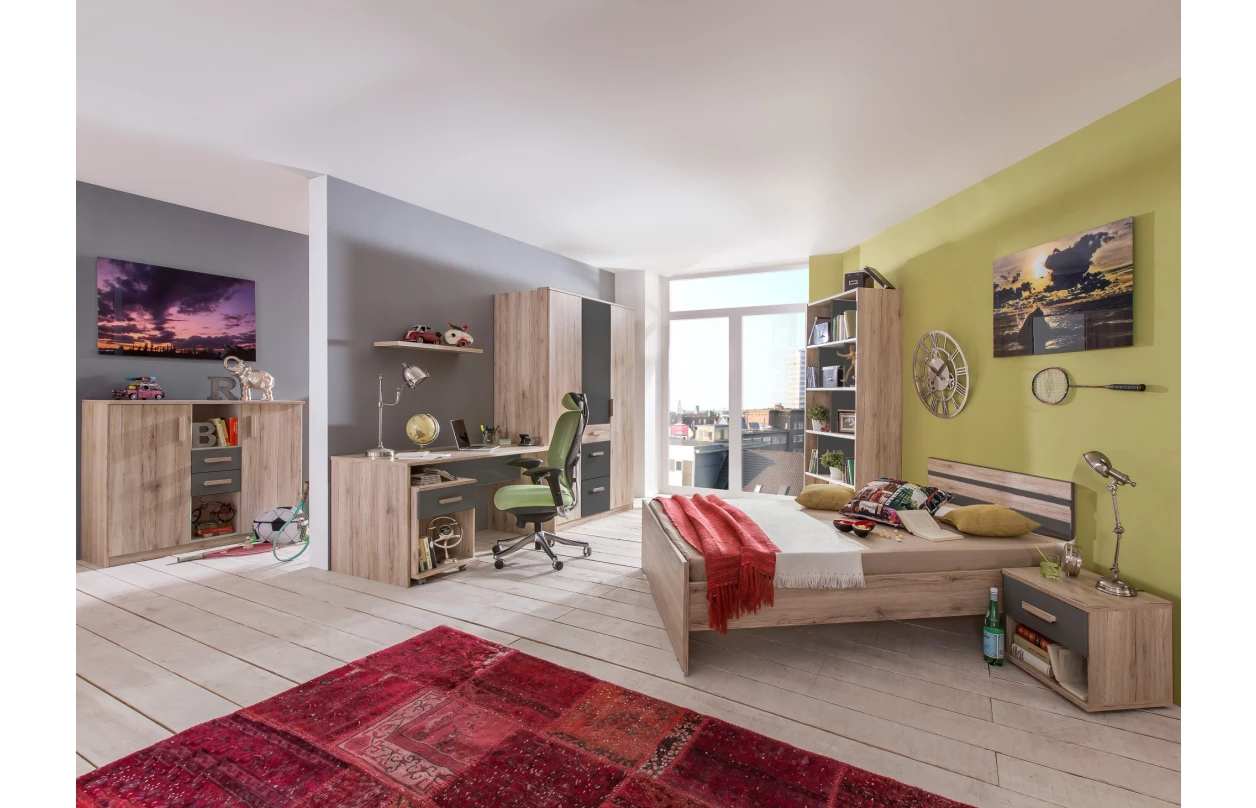 Posteľ Cariba 120x200 cm, dub san remo/biela 22