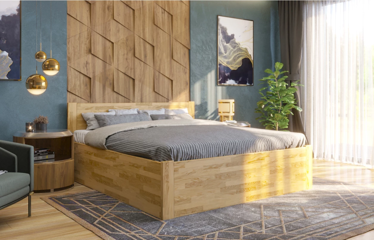 Posteľ s úložným priestorom Fava Box 180x200 cm, šedý buk 5