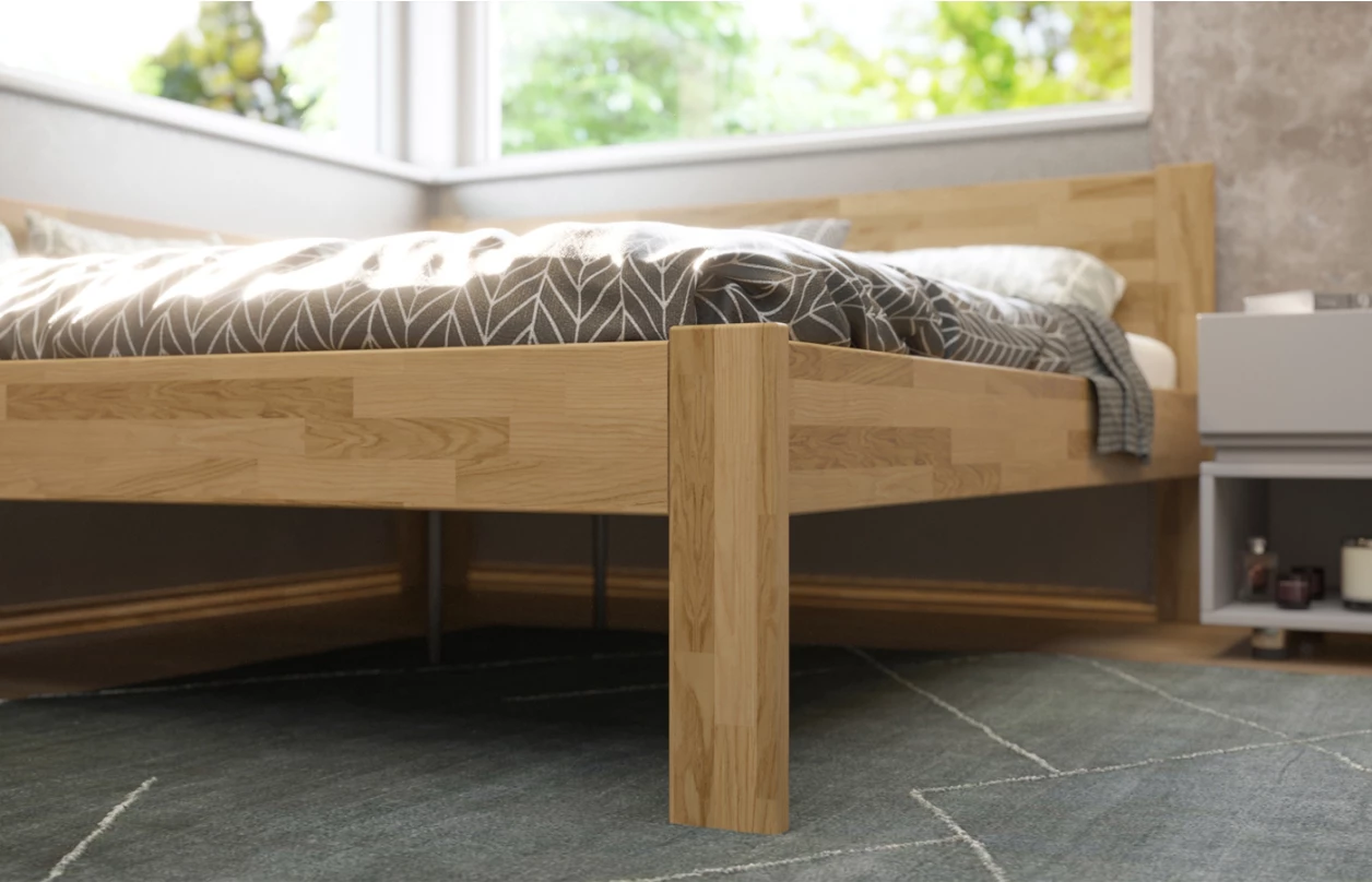 Rohová posteľ so  zástenou vľavo Fava L 180x200 cm, bieleny buk 6