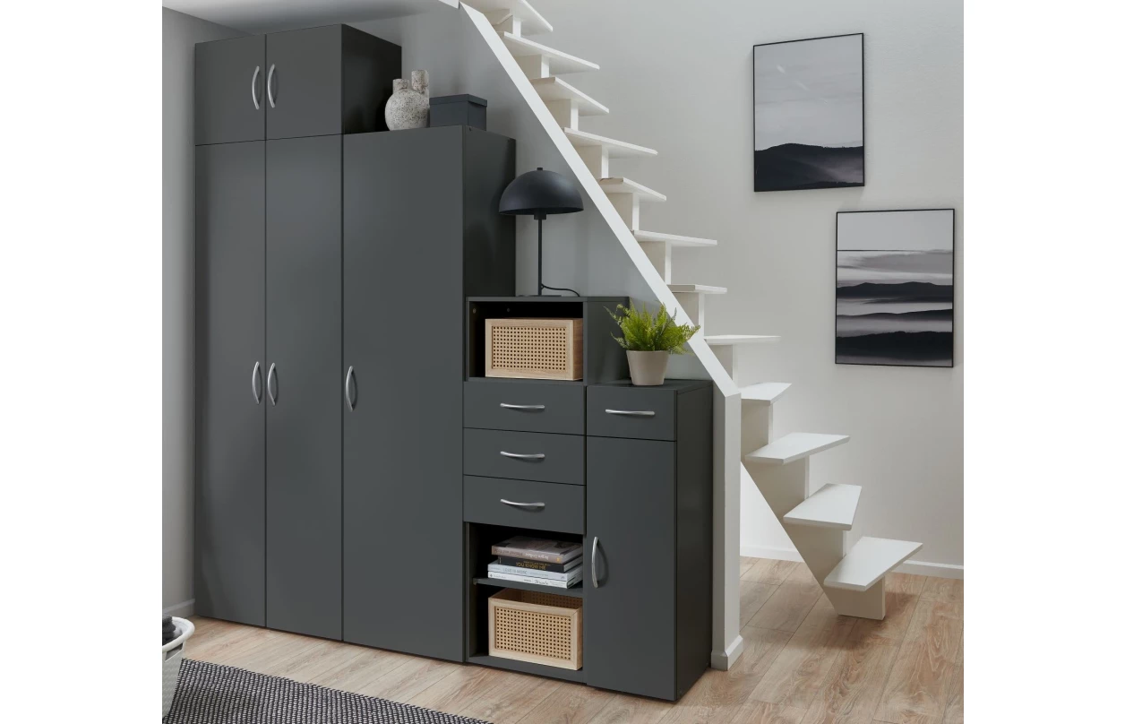 Policová skriňa Multiraum, 70 cm, grafit 10