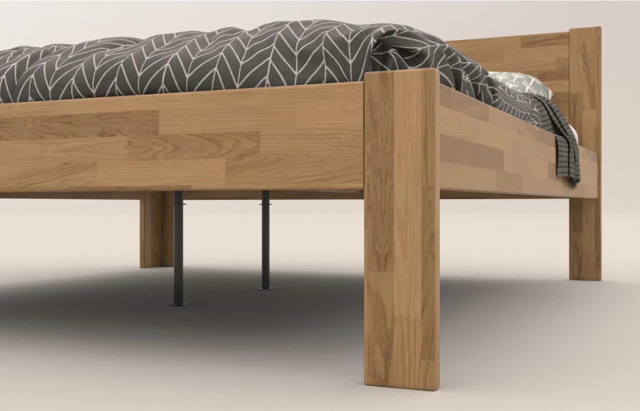 Rohová posteľ so zástenou vľavo Fava L 180x200 cm, prírodný buk 2