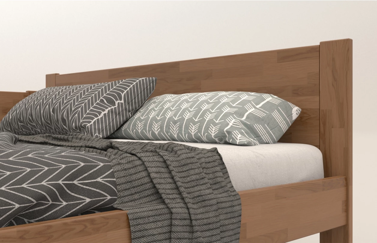 Rohová posteľ so zástenou vľavo Fava L 180x200 cm, šedý buk 3