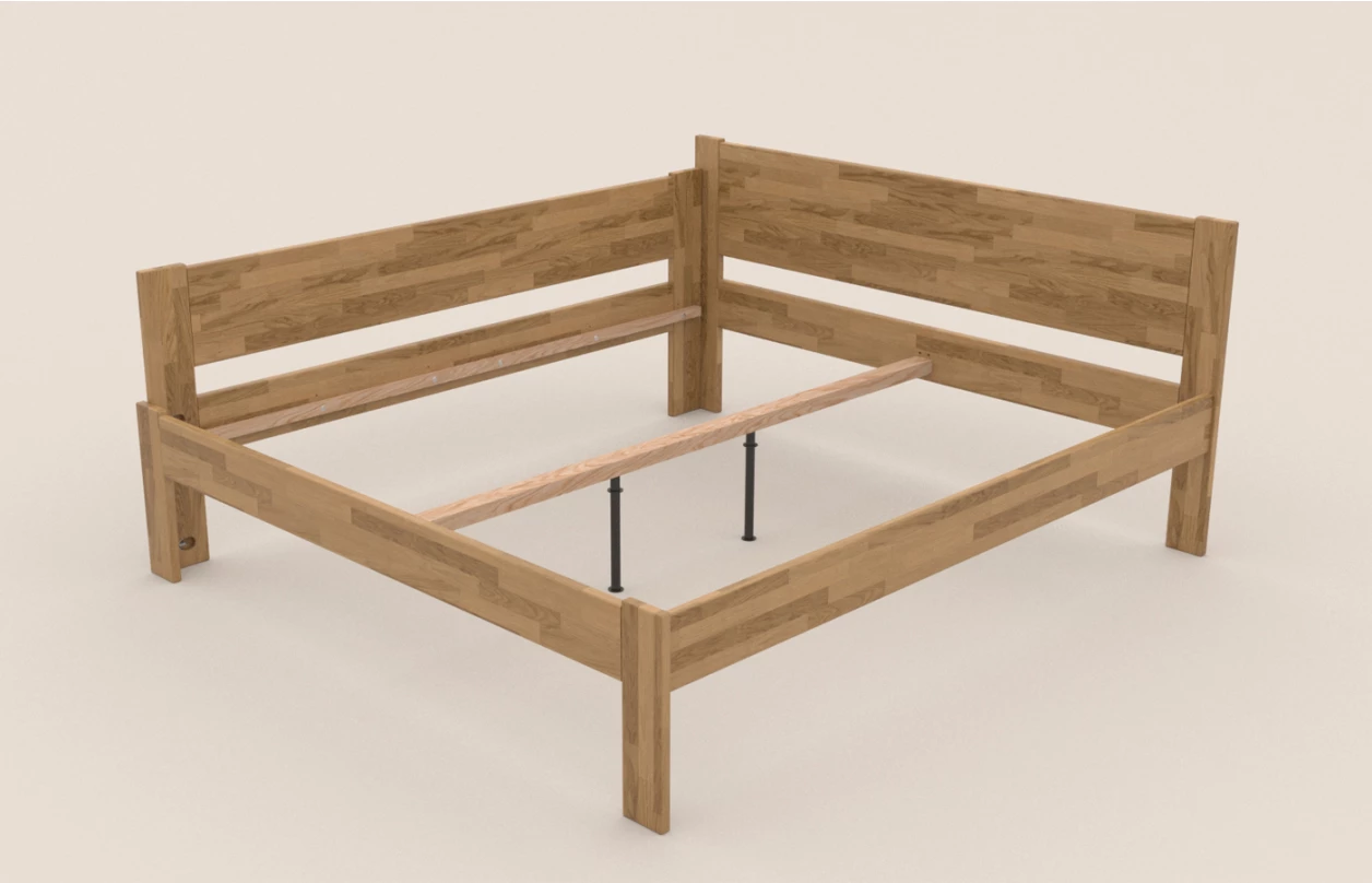 Rohová posteľ so zástenou vľavo Fava L 180x200 cm, šedý buk 4