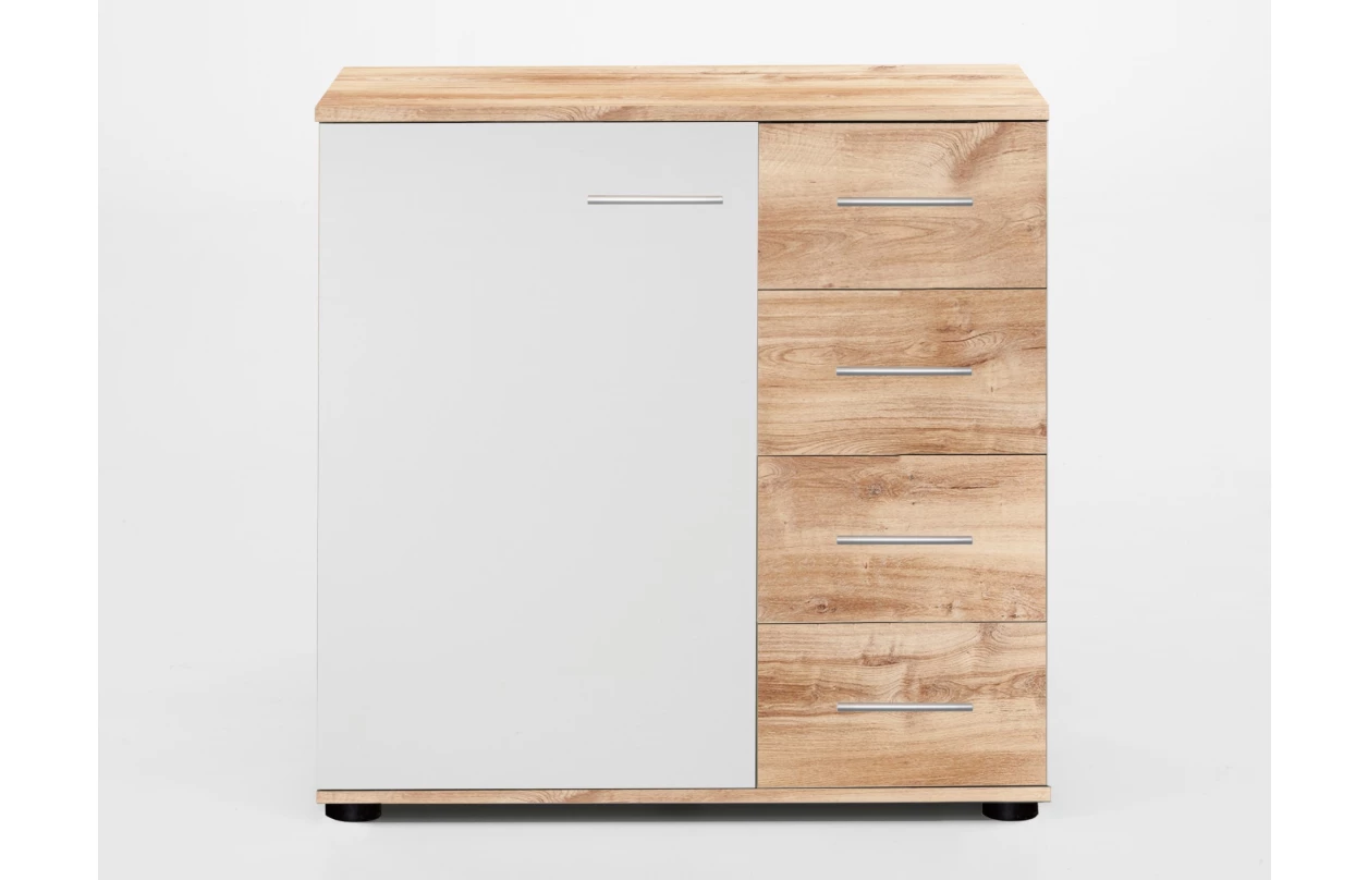 Posteľ s nočnými stolíkmi Nora 160x200 cm, doskový dub/biela