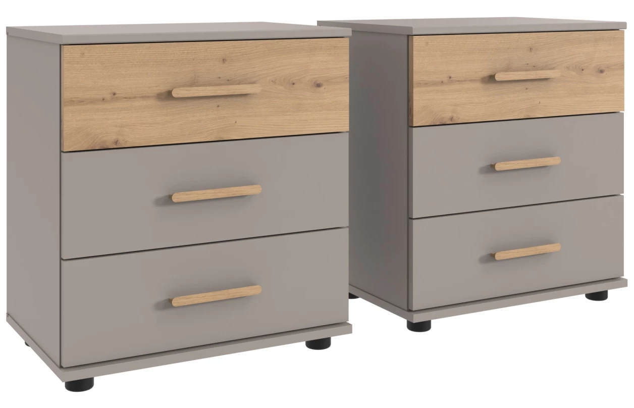 Šatníková skriňa so zásuvkami Digit, 225 cm, béžová kašmír/dub artisan 24
