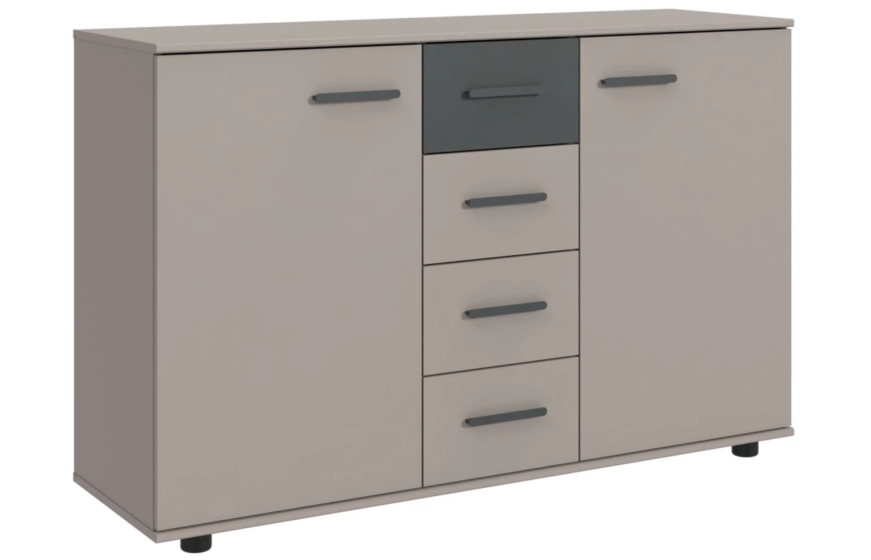 Šatníková skriňa so zásuvkami Digit, 225 cm, béžová kašmír/dub artisan 38
