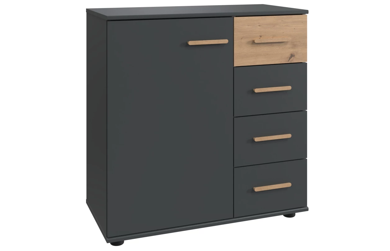 Šatníková skriňa so zásuvkami Digit, 225 cm, béžová kašmír/dub artisan 108