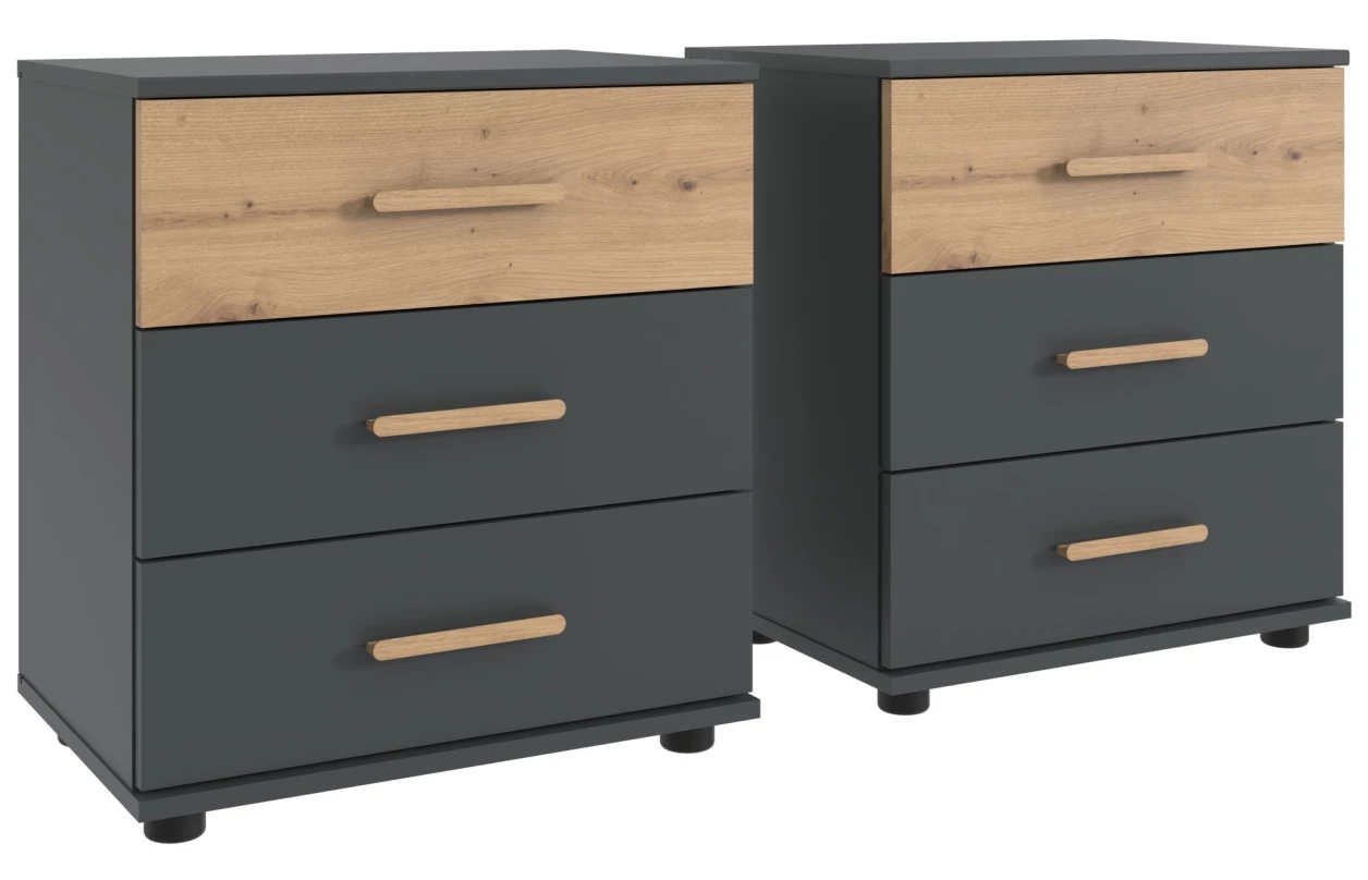 Šatníková skriňa so zásuvkami Digit, 225 cm, béžová kašmír/dub artisan 109