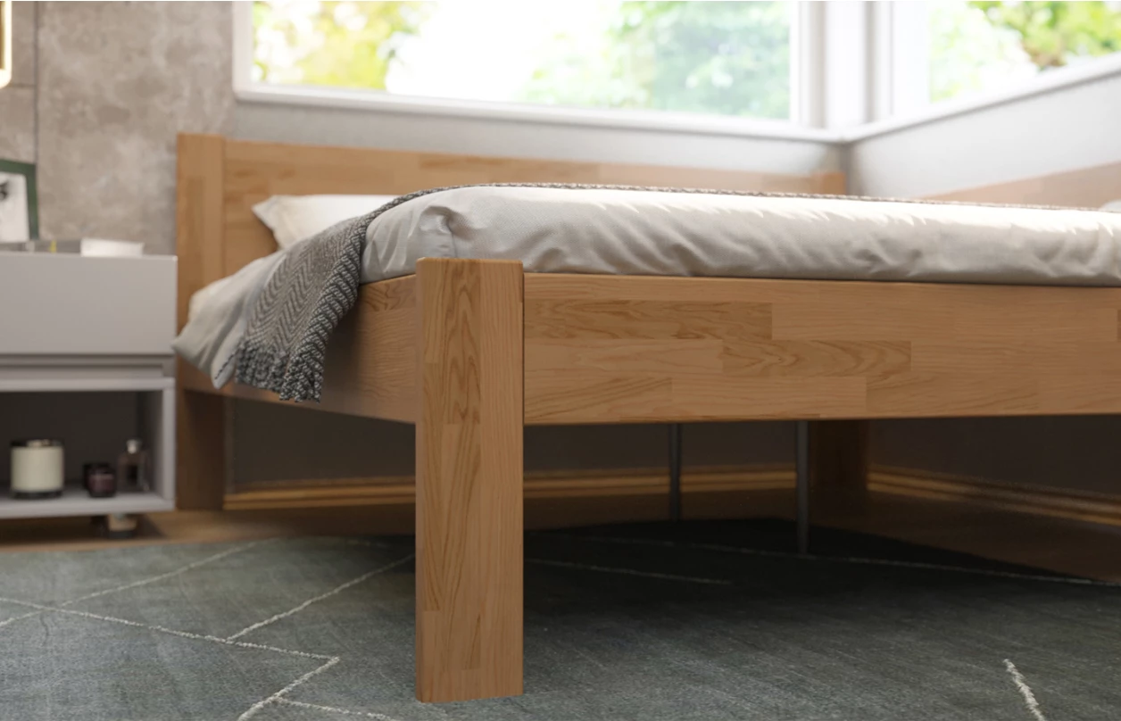 Rohová posteľ so zástenou vpravo Fava P 180x200 cm, šedý buk 6