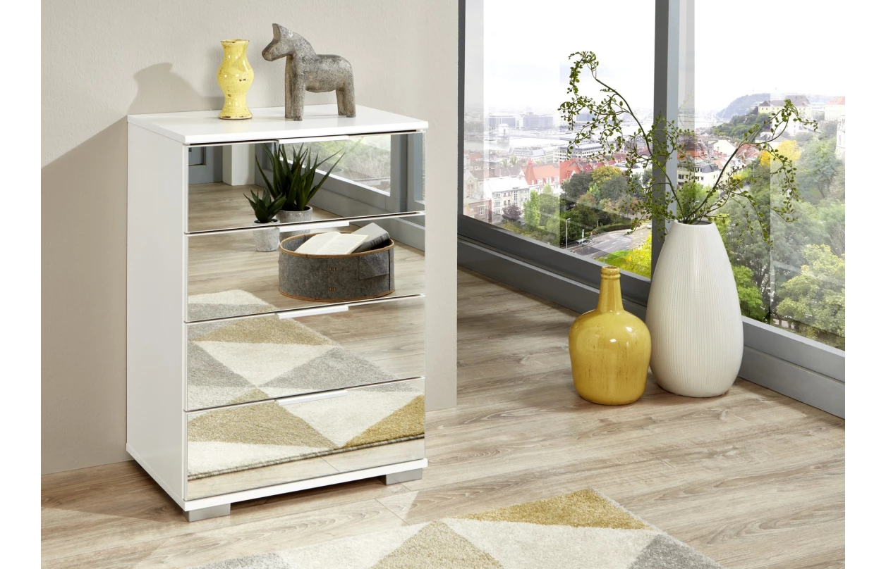 Zásuvková komoda Easy Plus, 130 cm, biela