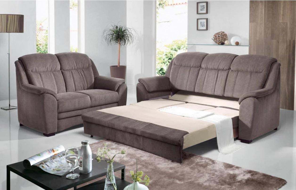 Rohová sedacia súprava Bruno, šedo-hnedá látka, ľavý roh 1