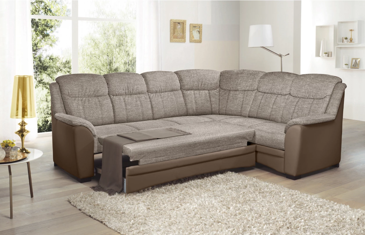 Rohová sedacia súprava Bruno, šedo-hnedá látka, ľavý roh 7