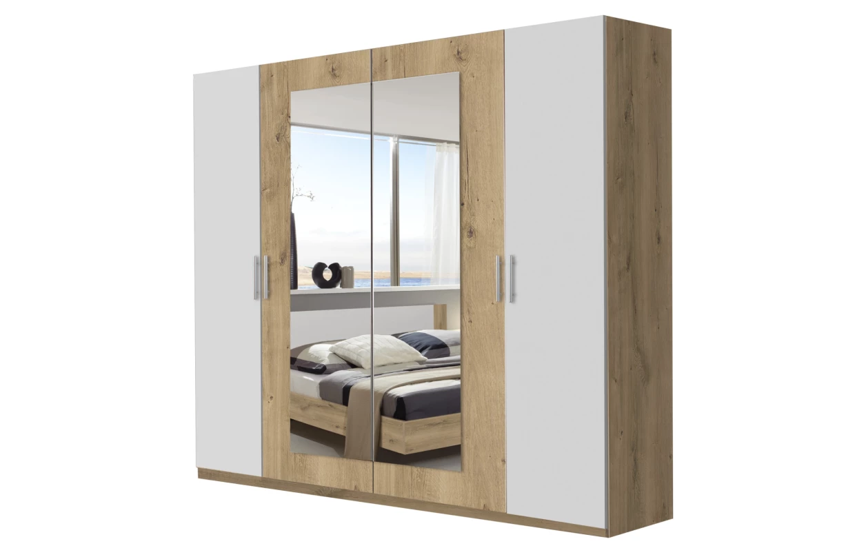 Posteľ s nočnými stolíkmi Nora 140x200 cm, biela/grafitová 6