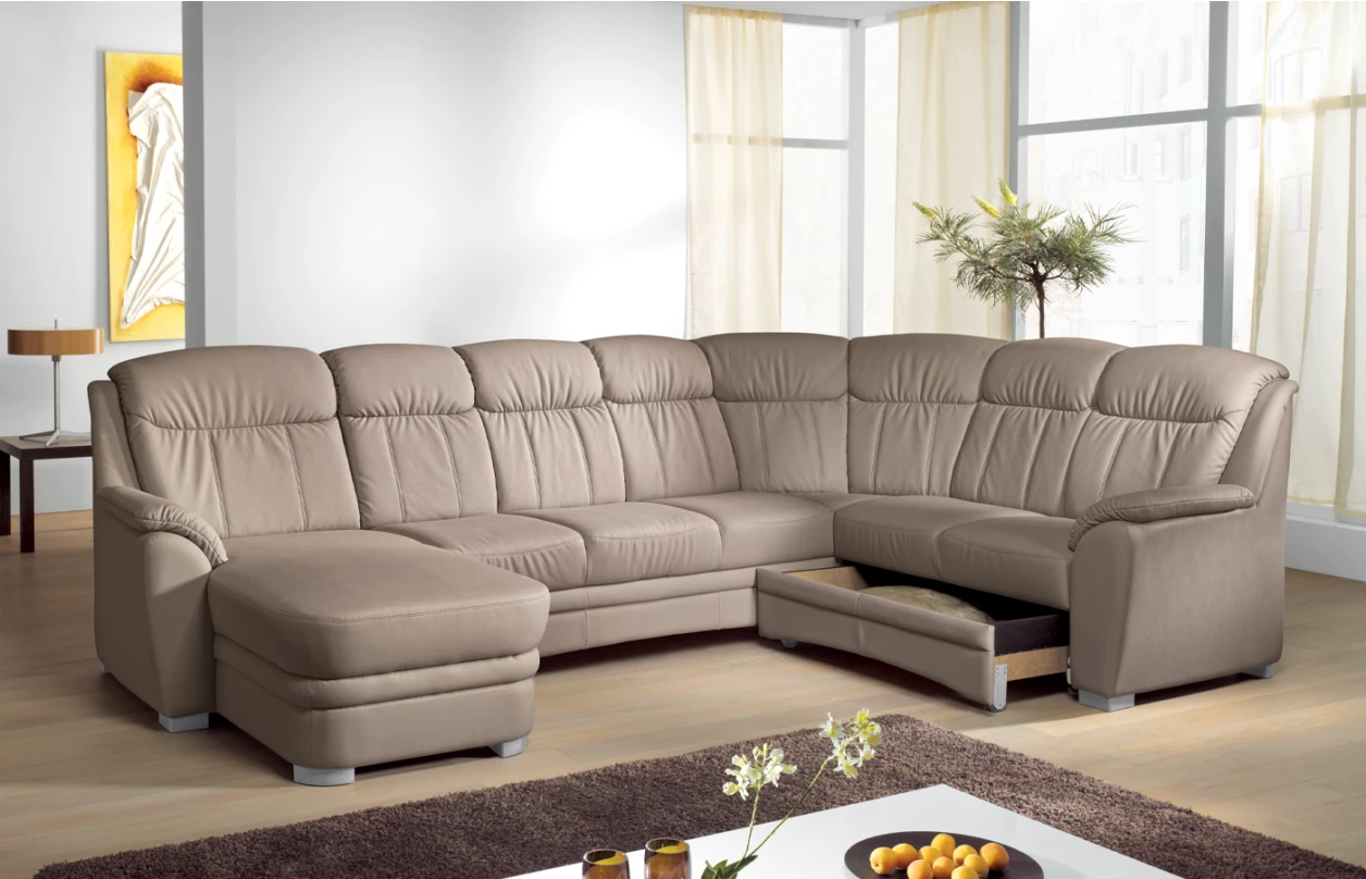 Rohová sedacia súprava Bruno, šedo-hnedá látka, pravý roh 2