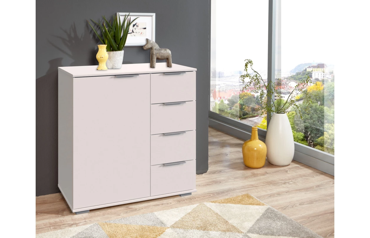 Skrinka s 5 zásuvkami Easy Plus, 49 cm, dub sonoma/zrkadlo