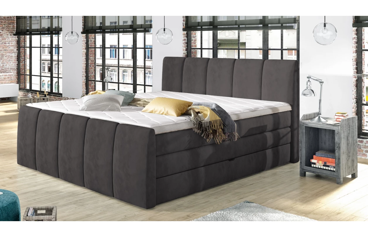 Postel boxspring Fresco 180x200 cm, béžová látka 7