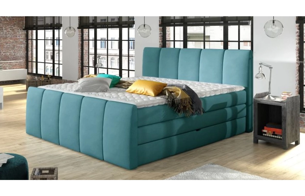 Posteľ boxspring Fresco 180x200 cm, tmavo šedá látka 14