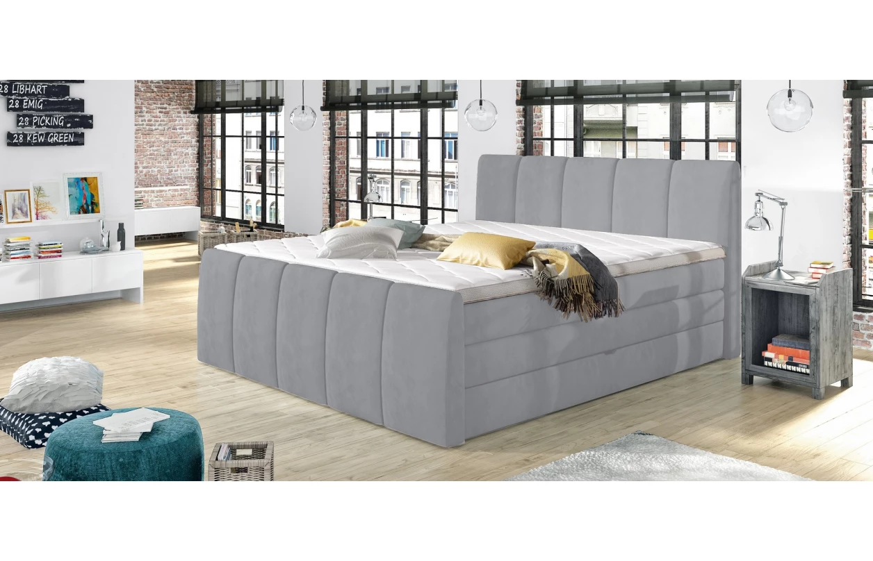 Posteľ boxspring Fresco 180x200 cm, červená látka 6