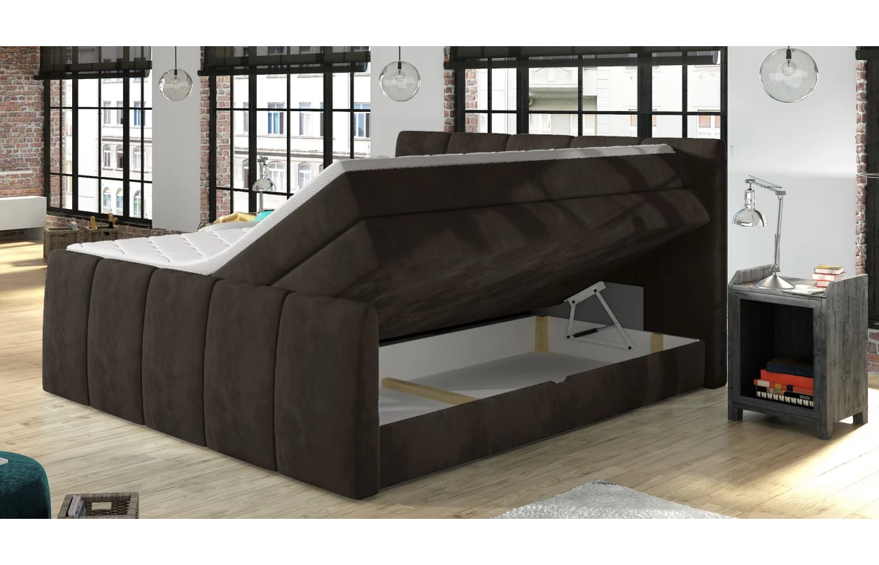 Posteľ boxspring Fresco 180x200 cm, červená látka 9