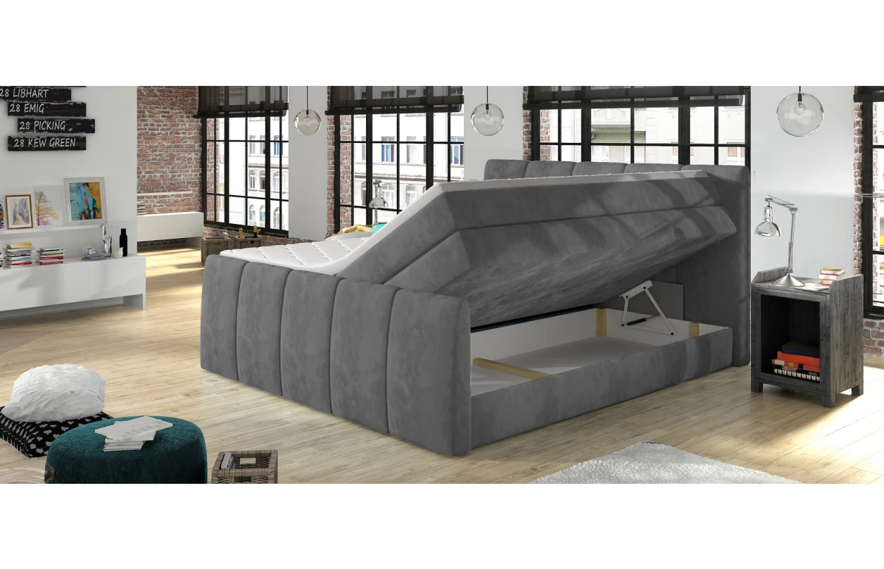 Posteľ boxspring Fresco 180x200 cm, červená látka 13