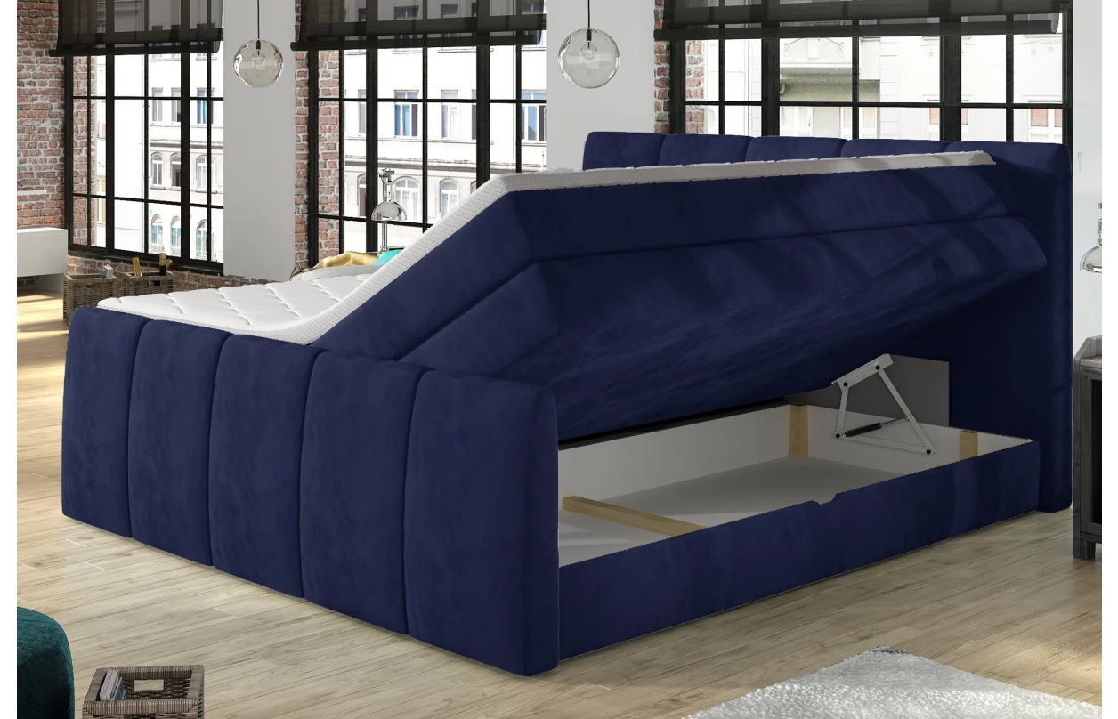 Posteľ boxspring Fresco 180x200 cm, svetlo hnedá látka 10