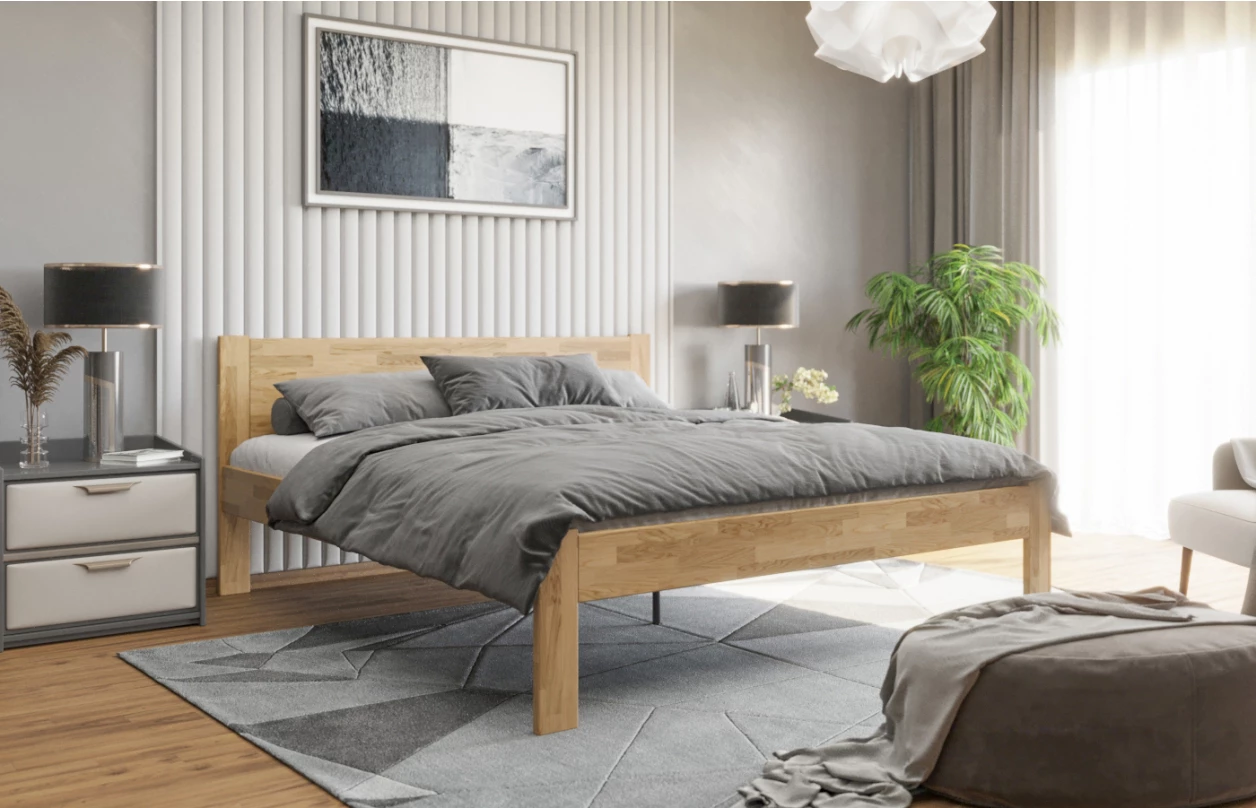 Posteľ Fava 180x200 cm, šedý buk